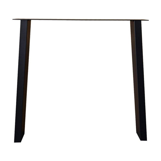 Stalen buiten tafelpoot zwart taps 80 bij 10 cm en hoogte 72 cm  (4 x 10 cm) (set van 2 stuks)