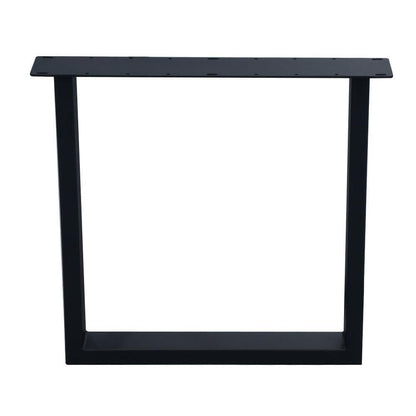 Stalen buiten U tafelpoot zwart 76 bij 10 cm en hoogte 72 cm  (4 x 10 cm) (set van 2 stuks)