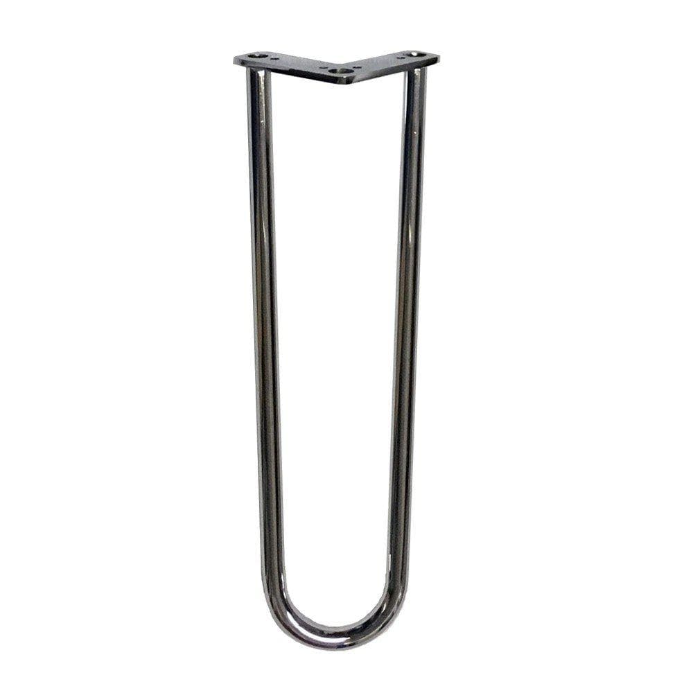 Stalen hairpin chroom hairpin ø 1,6 cm en hoogte 40 cm  (set van 4 stuks)