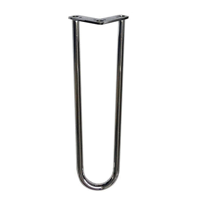 Stalen hairpin chroom hairpin ø 1,6 cm en hoogte 40 cm  (set van 4 stuks)