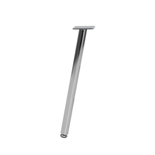 Stalen schuine meubelpoot chroom rond ø 2,5 cm en hoogte 36 cm  (set van 4 stuks)