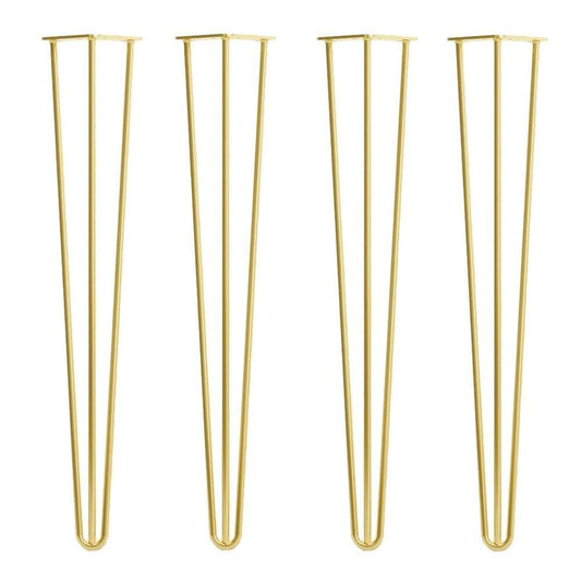 Stalen hairpin goud hairpin ø 1,2 cm en hoogte 72 cm  - 4 stuks