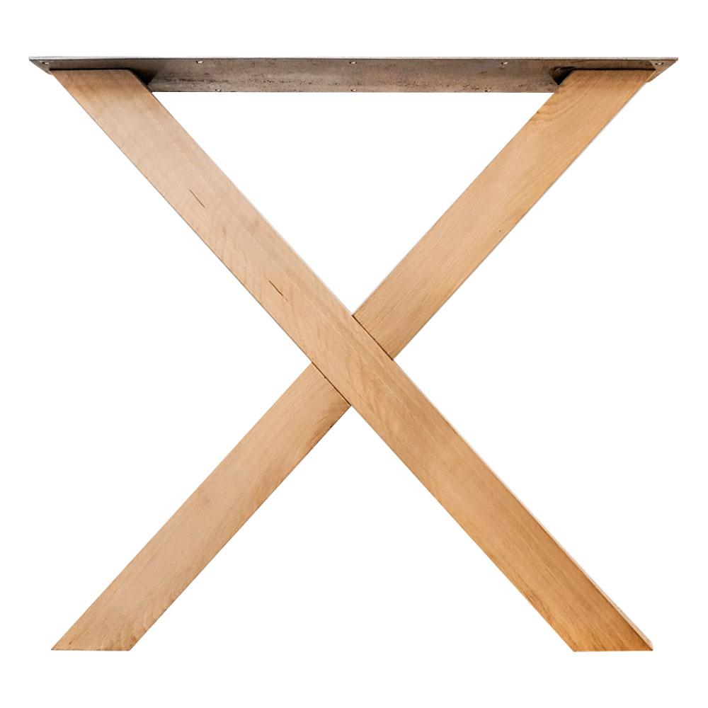 X-poot massief eiken 82 bij 8 cm en hoogte 73 cm (8 x 8 cm) (set van 2 stuks)