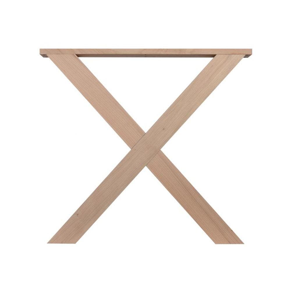 X-poot  x vorm 78 bij 8 cm en hoogte 72 cm  van hout, 8 x 8 cm - 2 stuks
