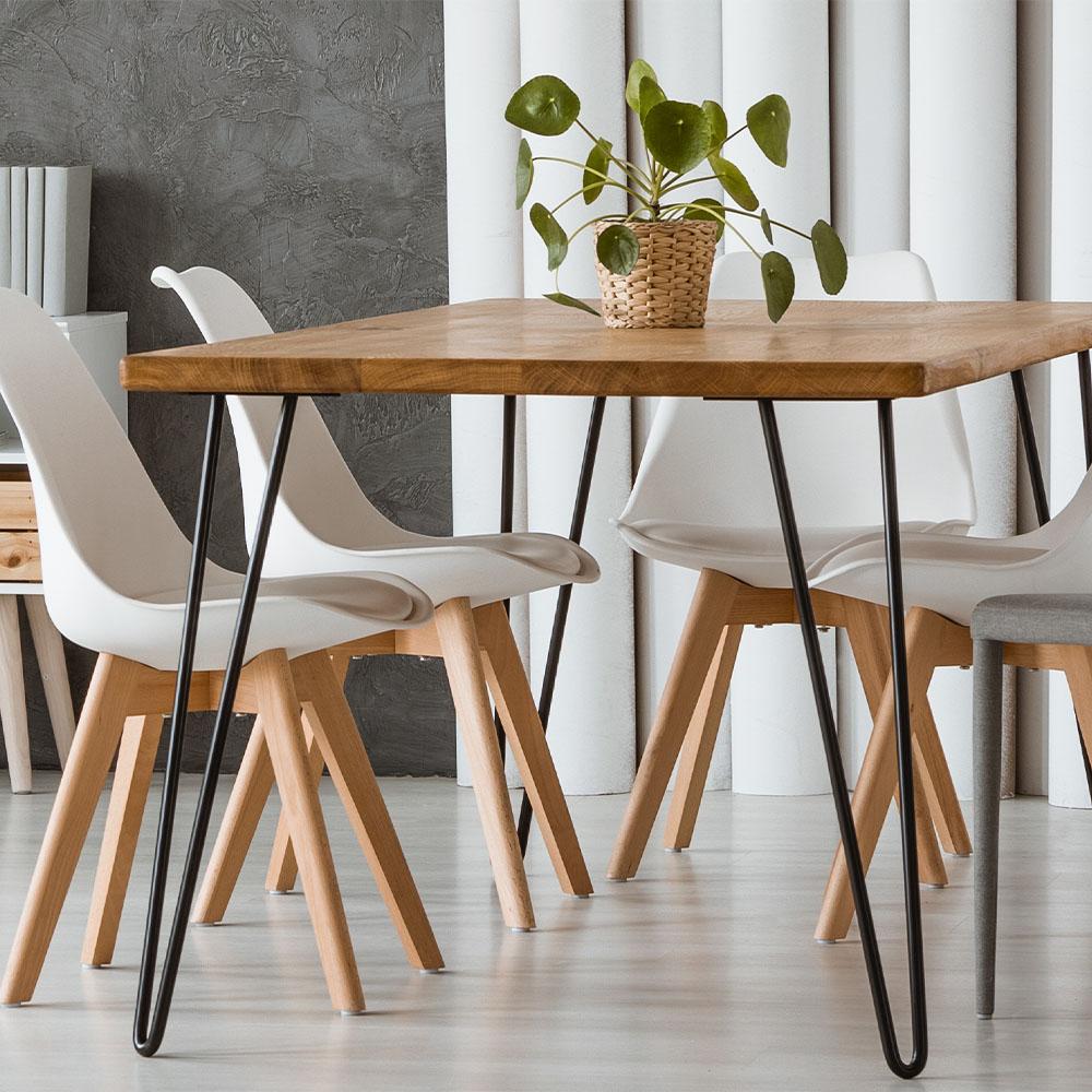 Stalen hairpin zwart hairpin ø 1,2 cm en hoogte 71 cm  (set van 4 stuks)