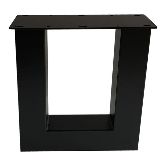 Stalen U tafelpoot zwart 38 bij 8 cm en hoogte 43 cm  (8 x 8 cm) - 2 stuks