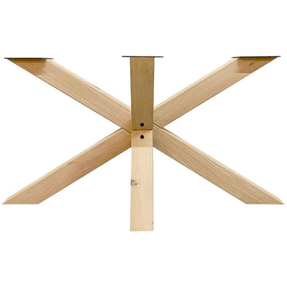 Spinpoot van eikenhout ongelijkzijdig matrix 140 bij 70 cm en hoogte 72 cm (10 x 10 cm)