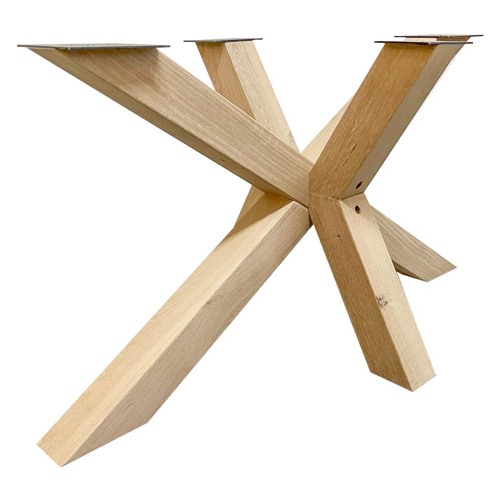 Spinpoot van eikenhout ongelijkzijdig matrix 140 bij 70 cm en hoogte 72 cm (10 x 10 cm)