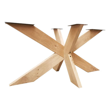 Spinpoot van eikenhout ongelijkzijdig matrix 140 bij 70 cm en hoogte 72 cm (15 x 5 cm)
