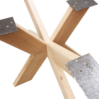 Spinpoot van eikenhout ongelijkzijdig matrix 140 bij 70 cm en hoogte 72 cm (15 x 5 cm)