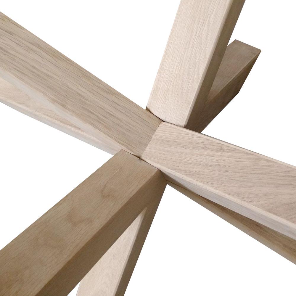 Spinpoot salon van eikenhout ongelijkzijdig matrix 90 bij 60 cm en hoogte 40 cm (6 x 6 cm)