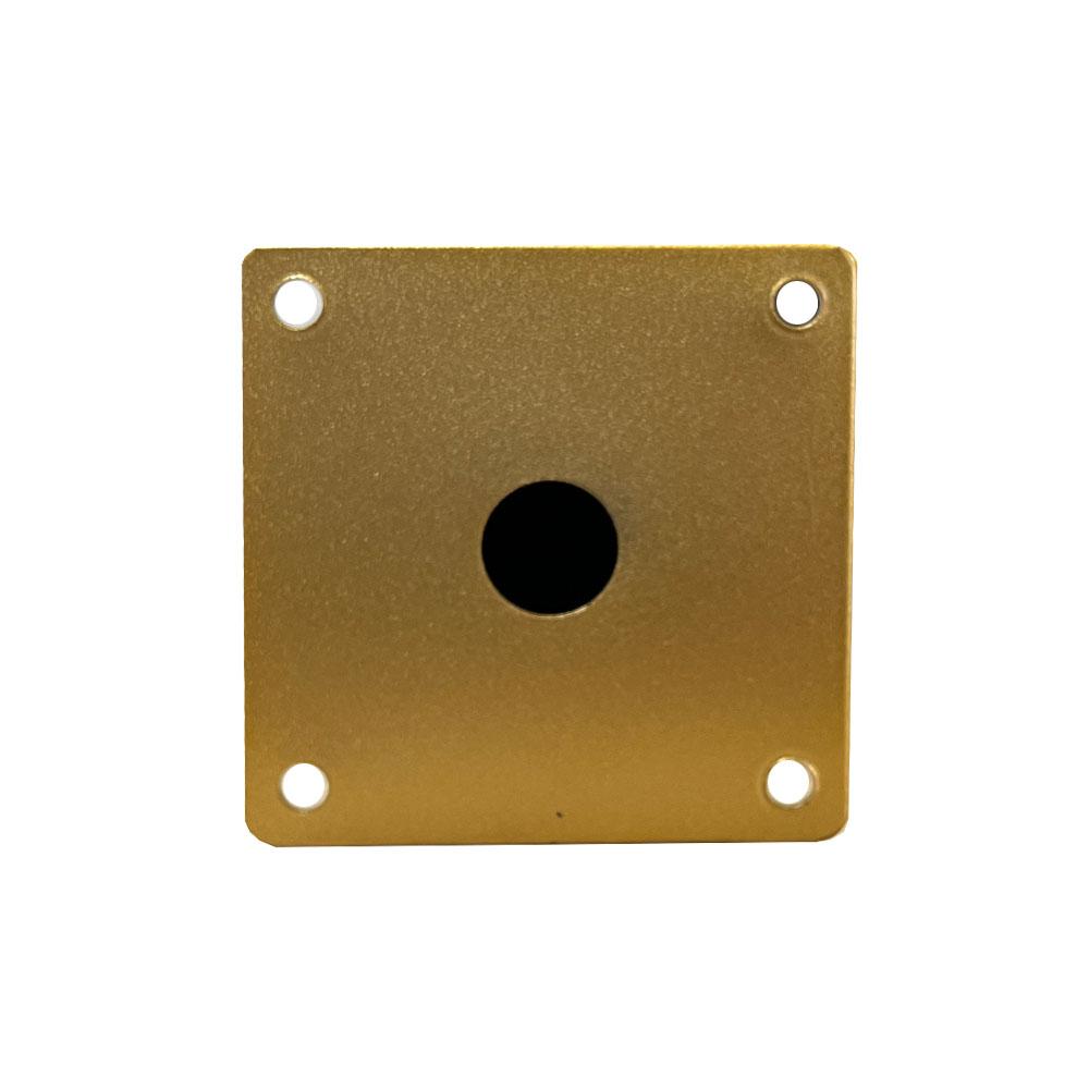 Stalen schuine meubelpoot goud conisch ø 3,5 cm / 2 cm en hoogte 15 cm  (set van 4 stuks)