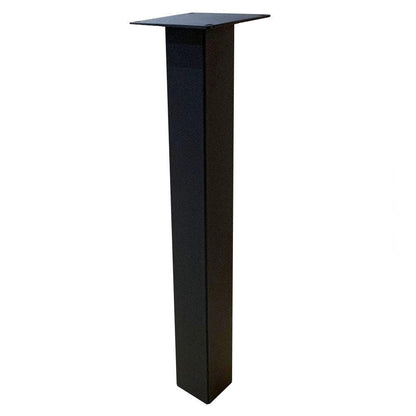 Stalen rechte tafelpoot zwart vierkant 8 bij 8 cm en hoogte 90 cm  (8 x 8 cm) (set van 4 stuks)