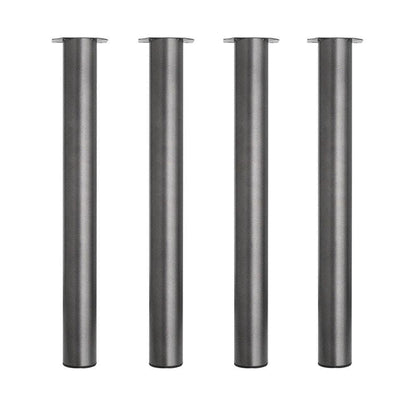 Stalen meubelpoot zwart hamerslag rond ø 7,6 cm en hoogte 72 cm  - 4 stuks