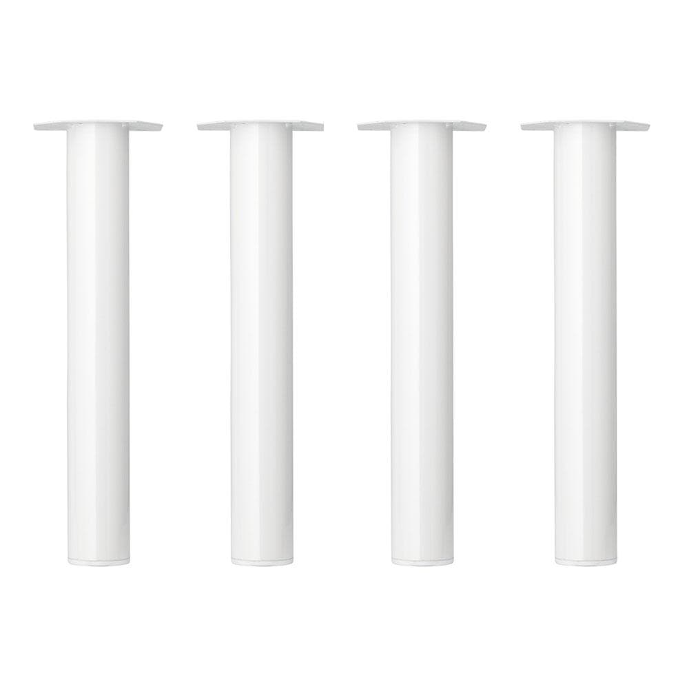 Stalen meubelpoot wit rond ø 6 cm en hoogte 42 cm  - 4 stuks
