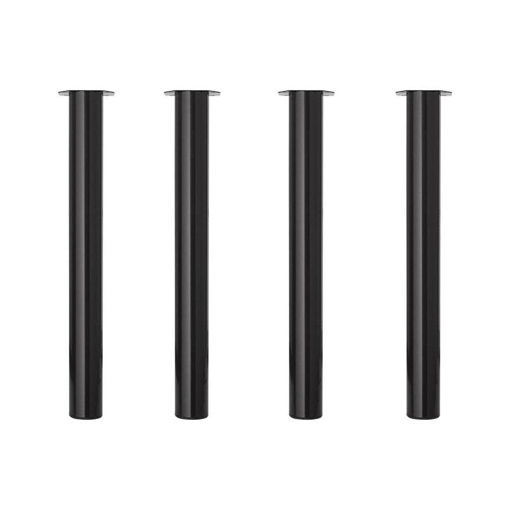 Stalen meubelpoot zwart rond ø 7,6 cm en hoogte 72 cm  - 4 stuks