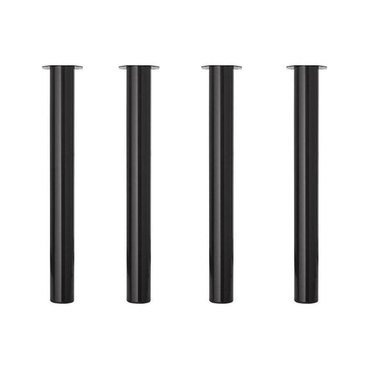 Stalen meubelpoot zwart rond ø 7,6 cm en hoogte 72 cm  - 4 stuks