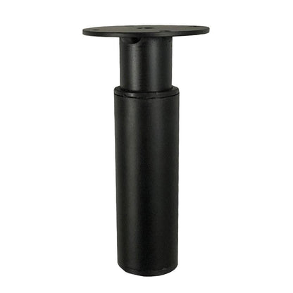 Stalen verstelbare meubelpoot zwart rond ø 3 cm en hoogte 9,5 cm  (set van 4 stuks)