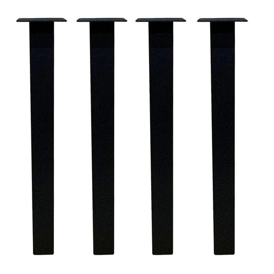 Stalen tafelpoot zwart vierkant 6 bij 6 cm en hoogte 72 cm  (6 x 6 cm) - 4 stuks