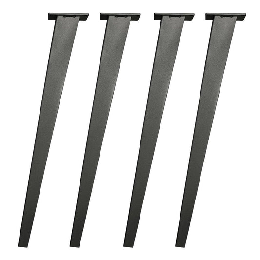 Stalen tafelpoot zwart taps 7 bij 3 cm en hoogte 72 cm  (4 x 3 cm / 7 x 3 cm) - 4 stuks