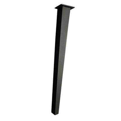 Stalen tafelpoot zwart taps 7 bij 3 cm en hoogte 72 cm  (4 x 3 cm / 7 x 3 cm) - 4 stuks