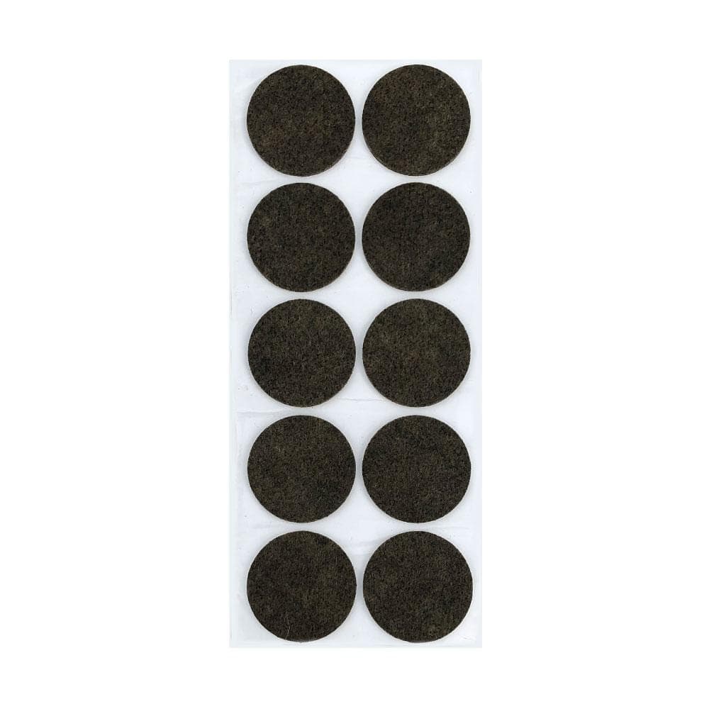 Plakvilt bruin rond Ø 4,5 cm en hoogte 0,35 cm  van vilt - 10 stuks