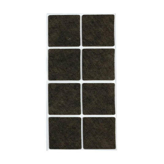 Plakvilt bruin vierkant 5 bij 5 cm en hoogte 0,35 cm  van vilt - 8 stuks