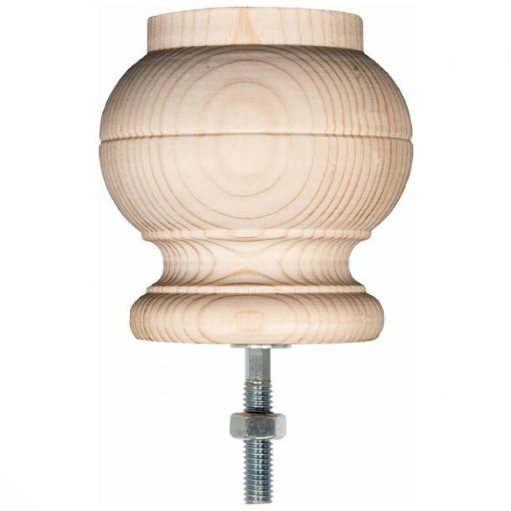 Meubelpoot  rond Ø 9 cm en hoogte 9 cm  van massief hout (M8)  (set van 4 stuks)