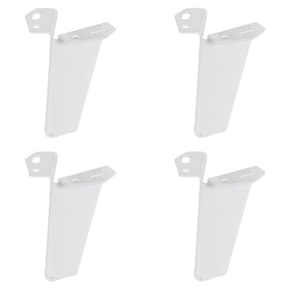 Massief stalen meubelpoot wit taps 8 bij 5 cm en hoogte 10 cm  - 4 stuks