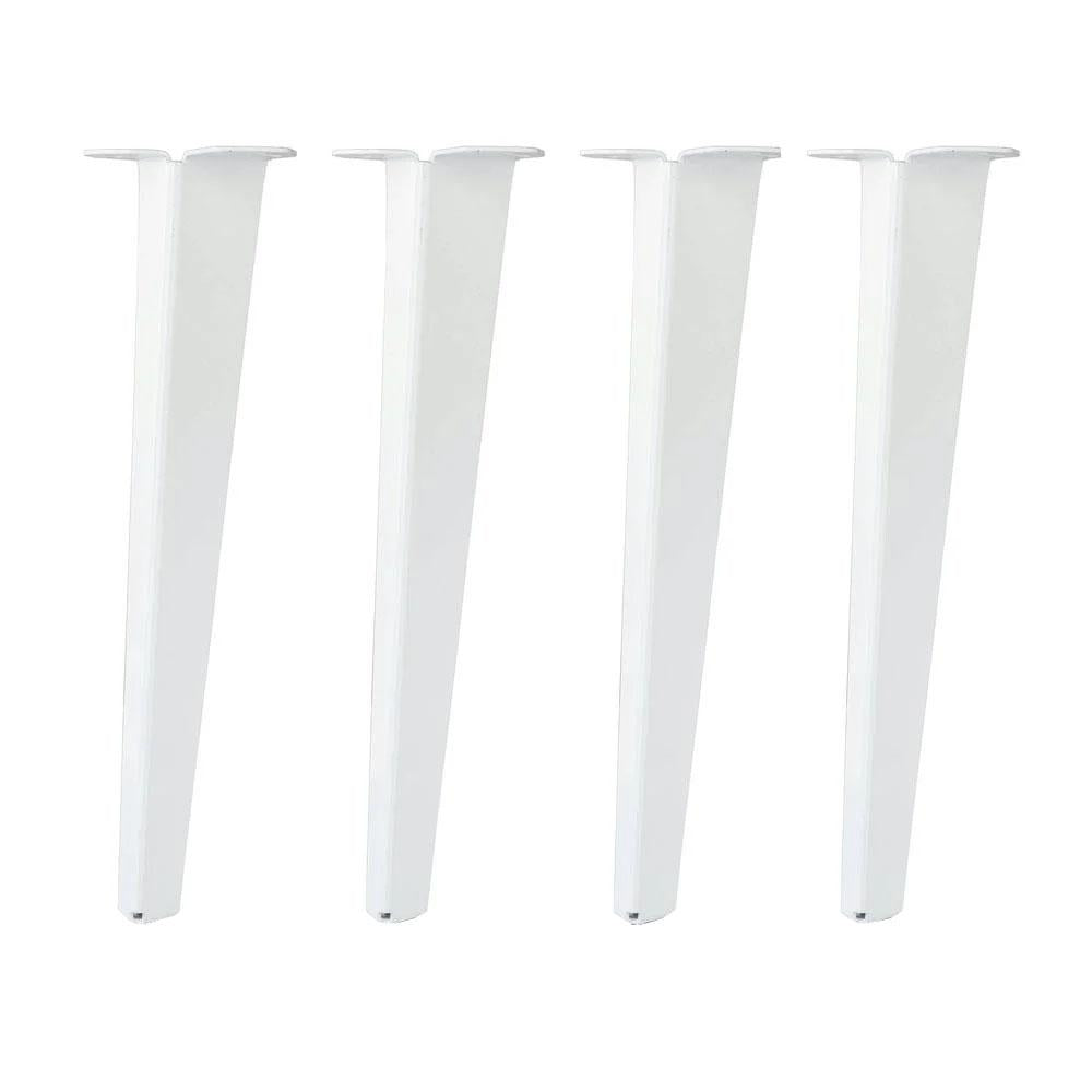 Massief stalen meubelpoot wit taps 11,5 bij 7 cm en hoogte 40 cm  - 4 stuks