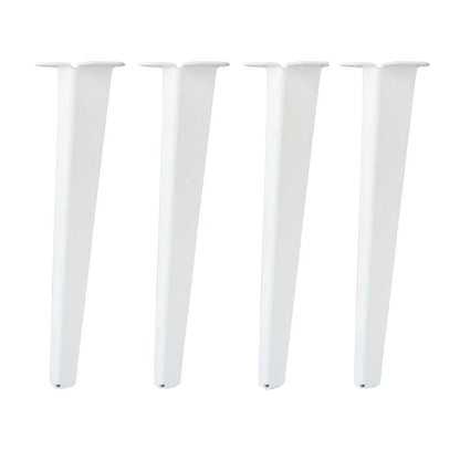 Massief stalen meubelpoot wit taps 11,5 bij 7 cm en hoogte 40 cm  - 4 stuks