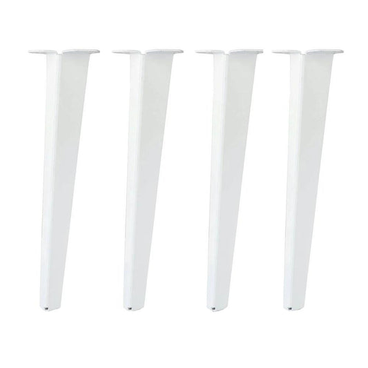 Massief stalen meubelpoot wit taps 11,5 bij 7 cm en hoogte 40 cm  - 4 stuks