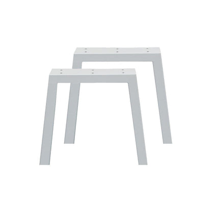 Stalen tafelpoot wit trapezium 39 bij 4 cm en hoogte 40 cm  (4 x 10 cm) - 2 stuks