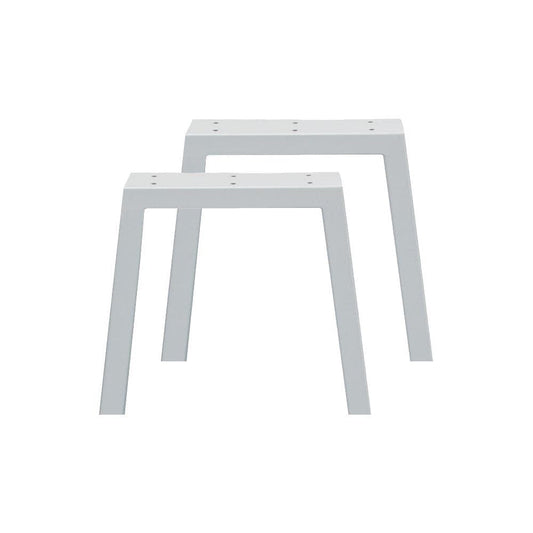 Stalen tafelpoot wit trapezium 39 bij 4 cm en hoogte 40 cm  (4 x 10 cm) - 2 stuks