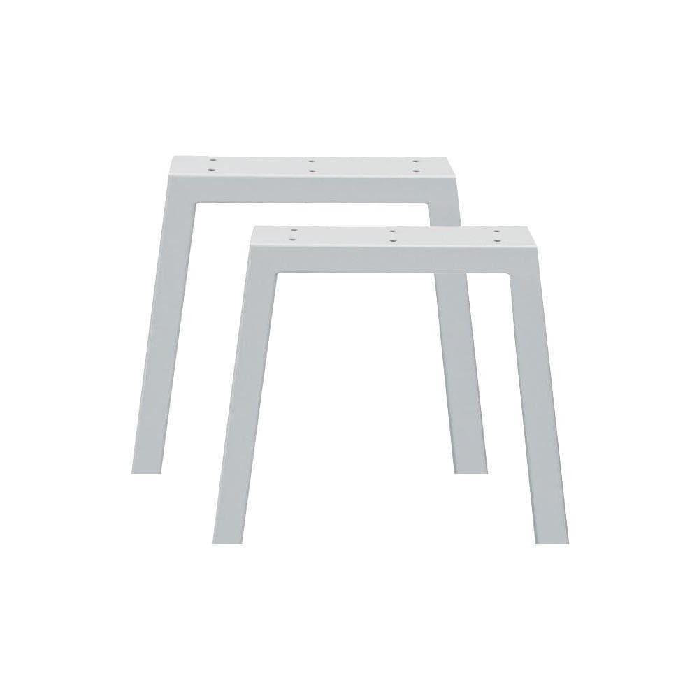 Stalen tafelpoot wit trapezium 39 bij 4 cm en hoogte 40 cm  (4 x 10 cm) - 2 stuks