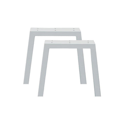 Stalen tafelpoot wit trapezium 39 bij 4 cm en hoogte 40 cm  (4 x 10 cm) - 2 stuks