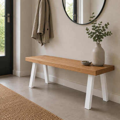 Stalen tafelpoot wit trapezium 39 bij 4 cm en hoogte 40 cm  (4 x 10 cm) - 2 stuks