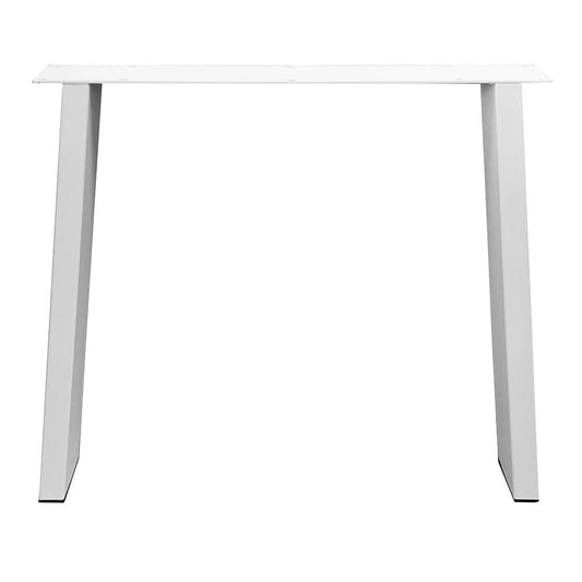 Stalen tafelpoot wit trapezium 80 bij 10 cm en hoogte 72 cm  (4 x 10 cm) (set van 2 stuks)