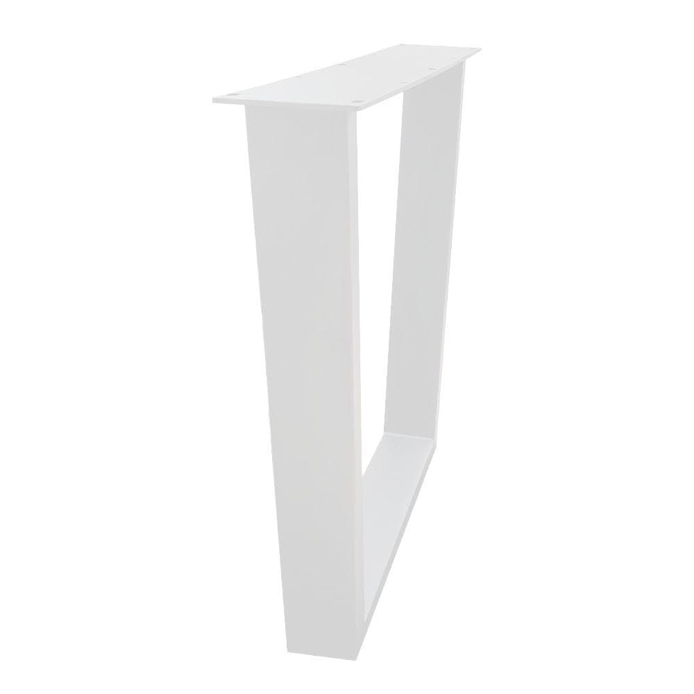 Stalen tafelpoot wit taps 75 bij 10 cm en hoogte 72 cm  (4 x 10 cm) - 2 stuks