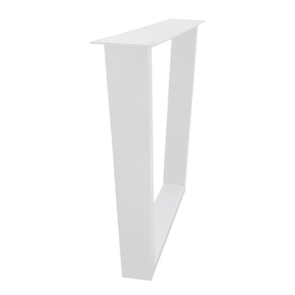 Stalen tafelpoot wit taps 75 bij 10 cm en hoogte 72 cm  (4 x 10 cm) - 2 stuks
