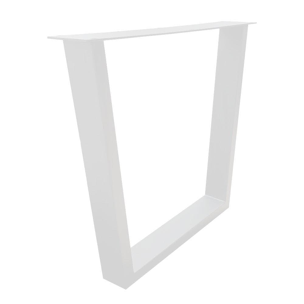 Stalen tafelpoot wit taps 75 bij 10 cm en hoogte 72 cm  (4 x 10 cm) - 2 stuks