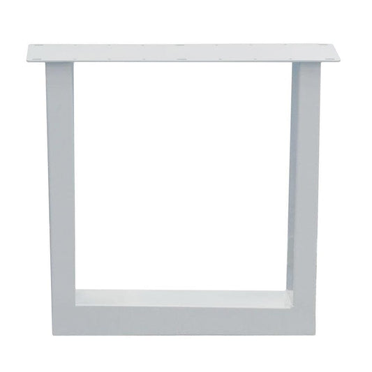 Stalen U tafelpoot wit 75 bij 10 cm en hoogte 72 cm  (10 x 10 cm) (set van 2 stuks)