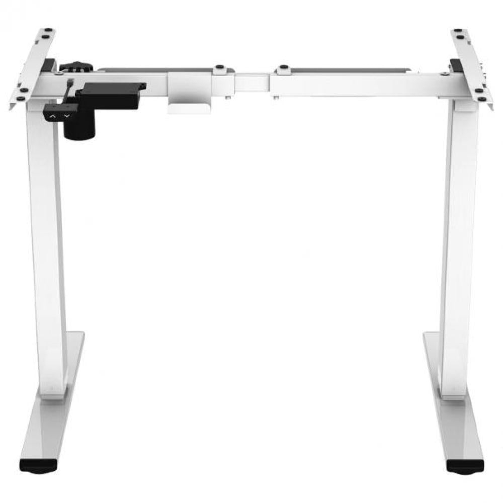 Hoogwaardig zit-sta bureau max 200 cm breed wit gepoedercoat elektrisch verstelbaar van 71 tot 120 cm