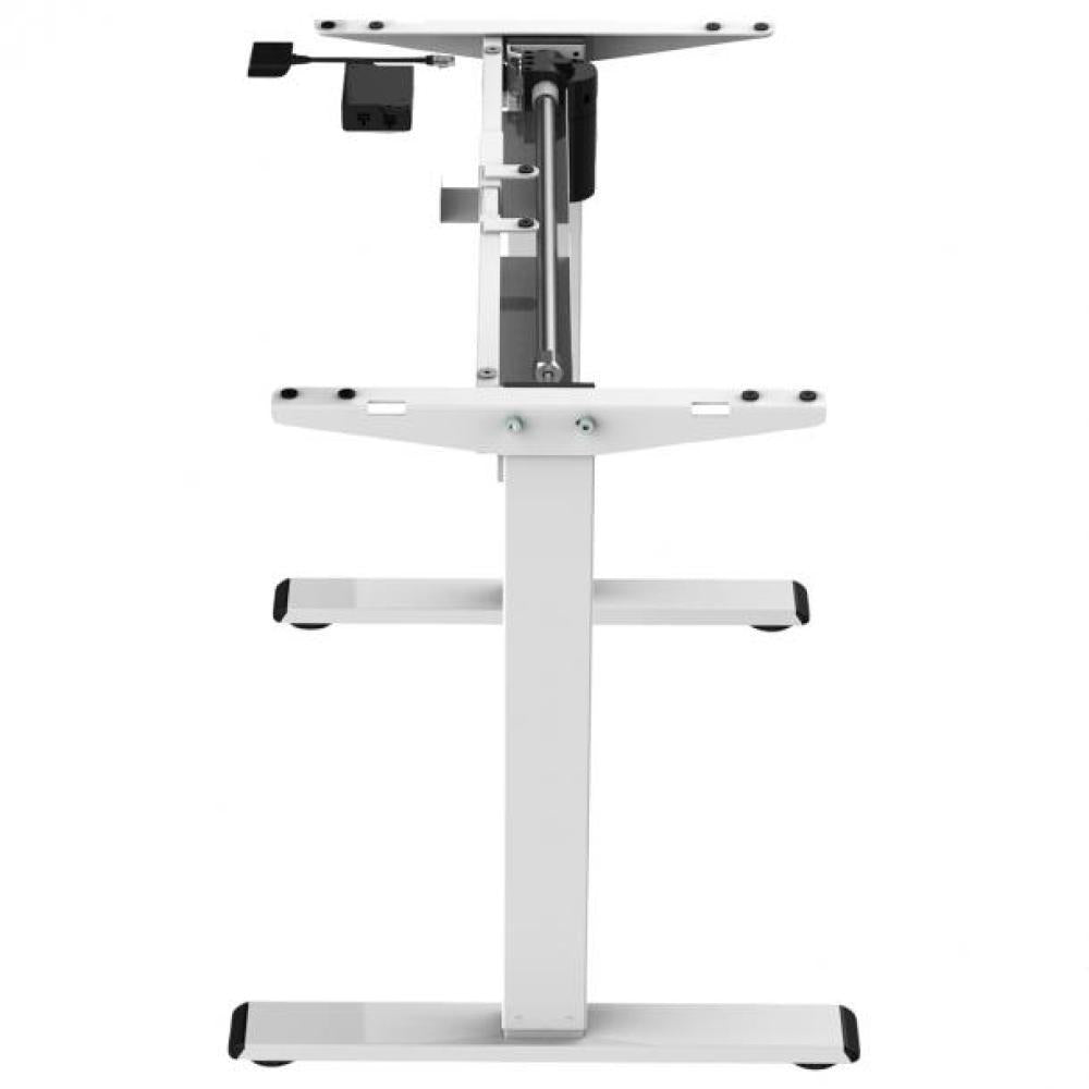 Hoogwaardig zit-sta bureau max 200 cm breed wit gepoedercoat elektrisch verstelbaar van 71 tot 120 cm