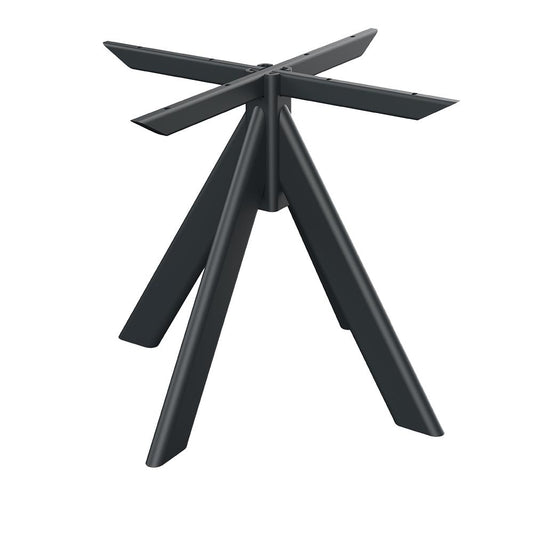 Stalen tafelonderstel zwart met ovale koker 4 poot 90 bij 90 cm en hoogte 73 cm (10 x 4 cm)