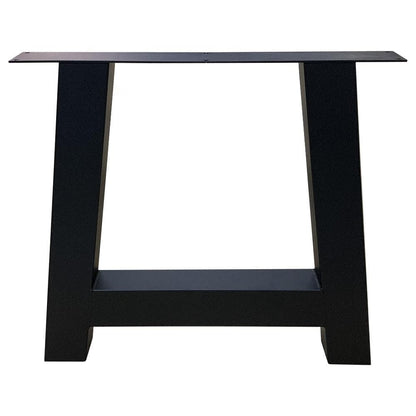 Stalen A tafelpoot 75 bij 10 cm en hoogte 72 cm zwart (10 x 10 cm) (set van 2 stuks)