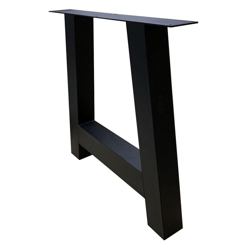 Stalen A tafelpoot 75 bij 8 cm en hoogte 72 cm zwart (8 x 8 cm) (set van 2 stuks)