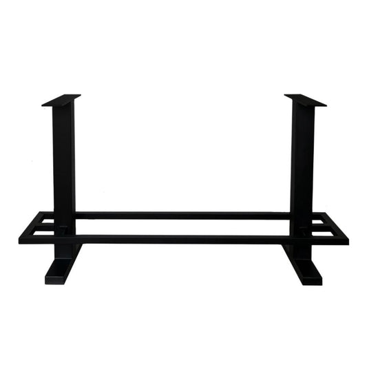 Stalen bartafel zwart 120 bij 60 cm en hoogte 105 cm  (8 x 8 cm)