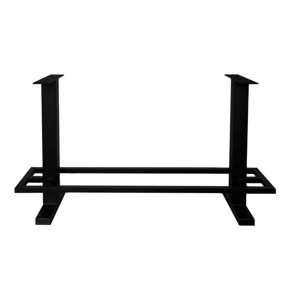 Stalen bartafel zwart 170 bij 60 cm en hoogte 105 cm  (8 x 8 cm)
