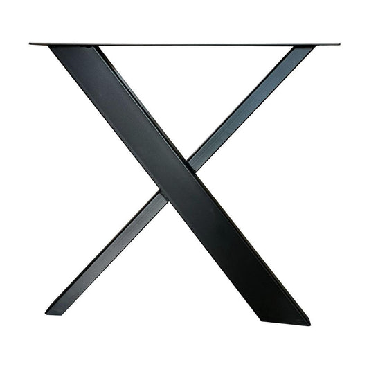 Stalen design X poot 70 bij 17 cm en hoogte 72  cm zwart (10 x 4 cm) (set van 2 stuks)